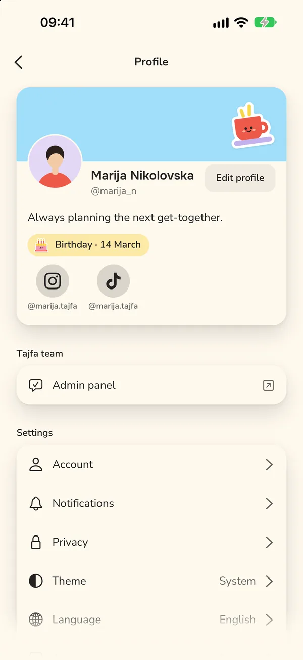 Friends & birthdays